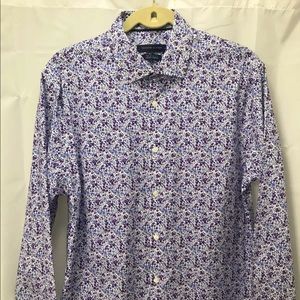 Tommy Hilfiger Floral Button Down Dress Shirt Size Large